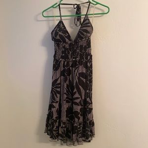 Black and white halter dress